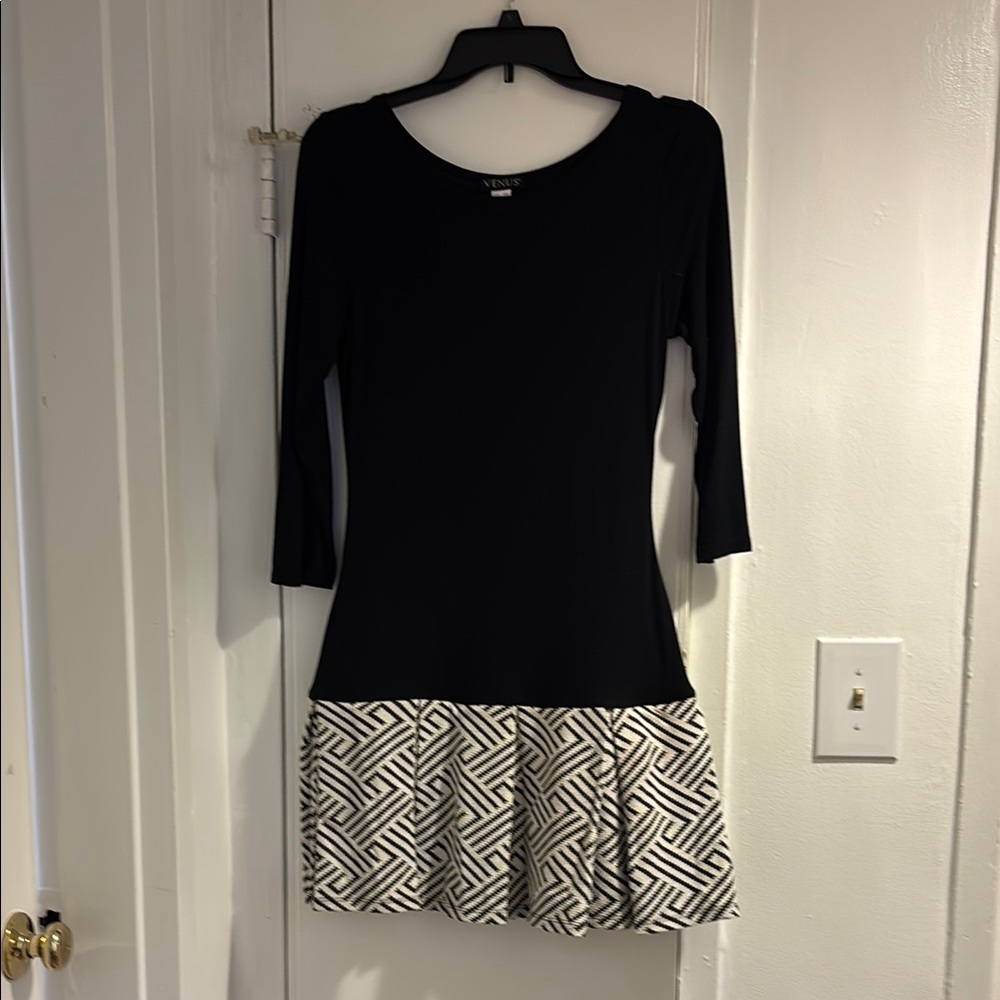 Elegant Black and White Dress